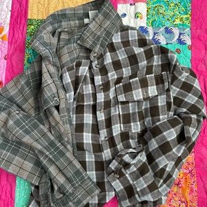 Passport green plaid button down